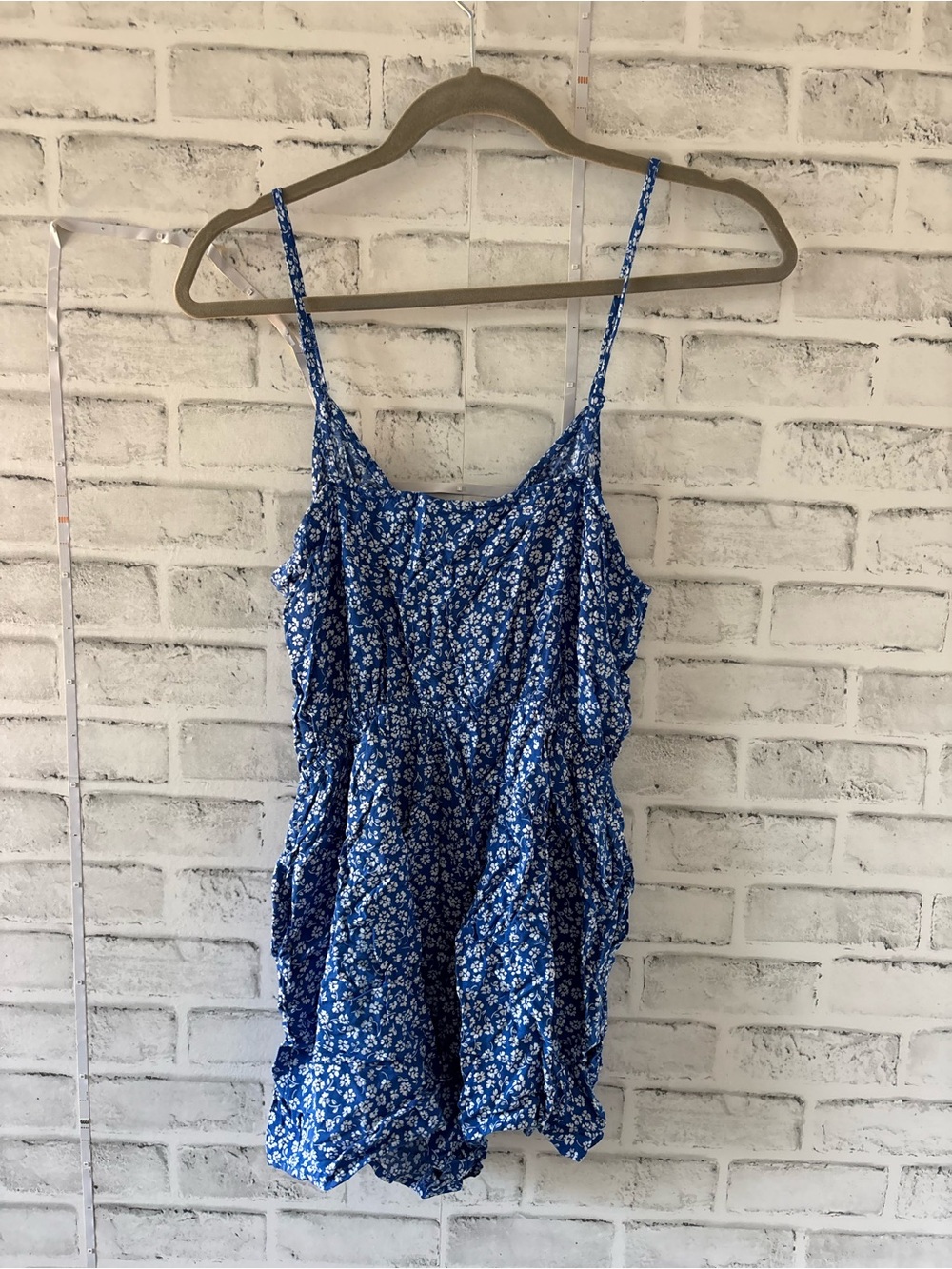 H&M Blue Floral Spaghetti Strap mini jumper